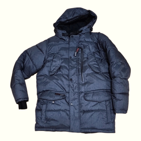 CANADA WEATHER GEAR Men's Hooded Parka Blue M - Picture 7 of 8
